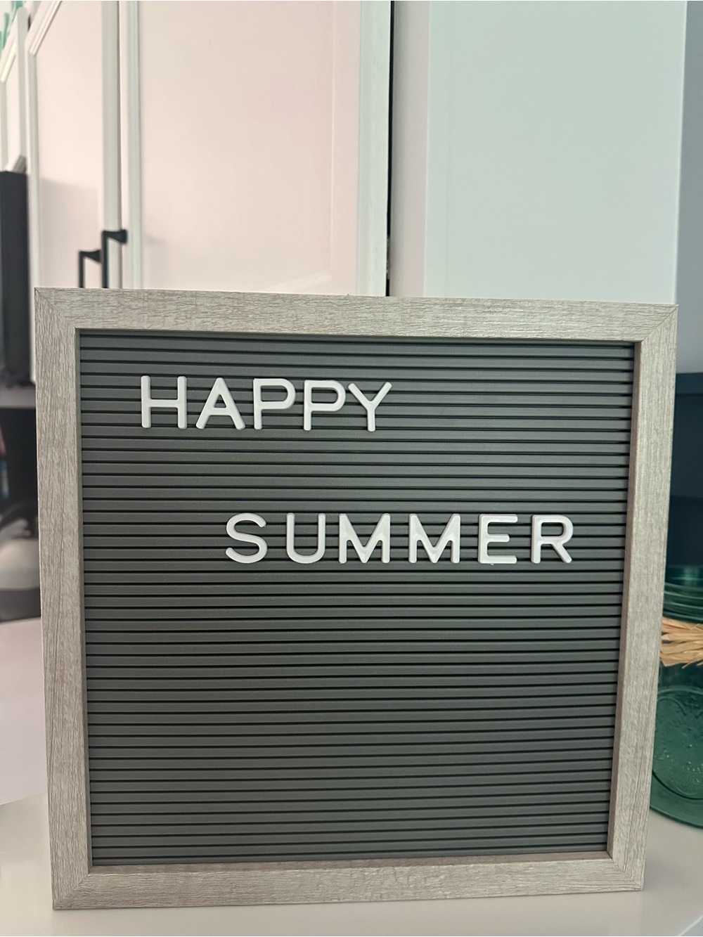 Gray Letter Board Wall Sign with White Letters - Unbranded